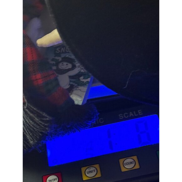 commonwealth snowden 1997 white Snowman Plush Toy top Hat & plaid Scarf 22" READ - Picture 14 of 14